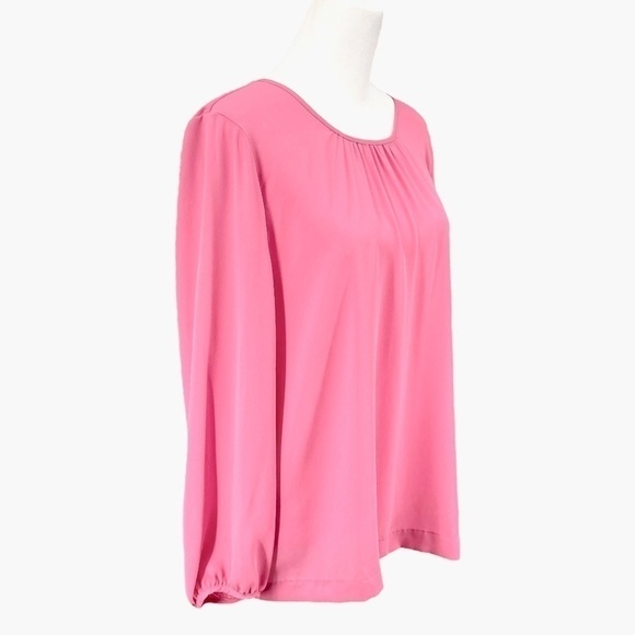J by J Crew Chiffon Puff Sleeve Blouse, Petal Pink, Size 0 - Picture 2 of 8